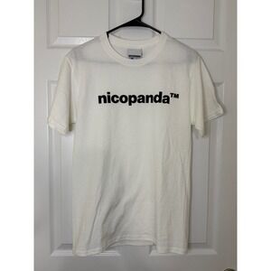 Nicopanda Champion T-Shirt Mens Small White Urban  Excellent Logo Graphic Tee